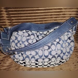 Coach large shoulder bag with thick guitar strap good use condition